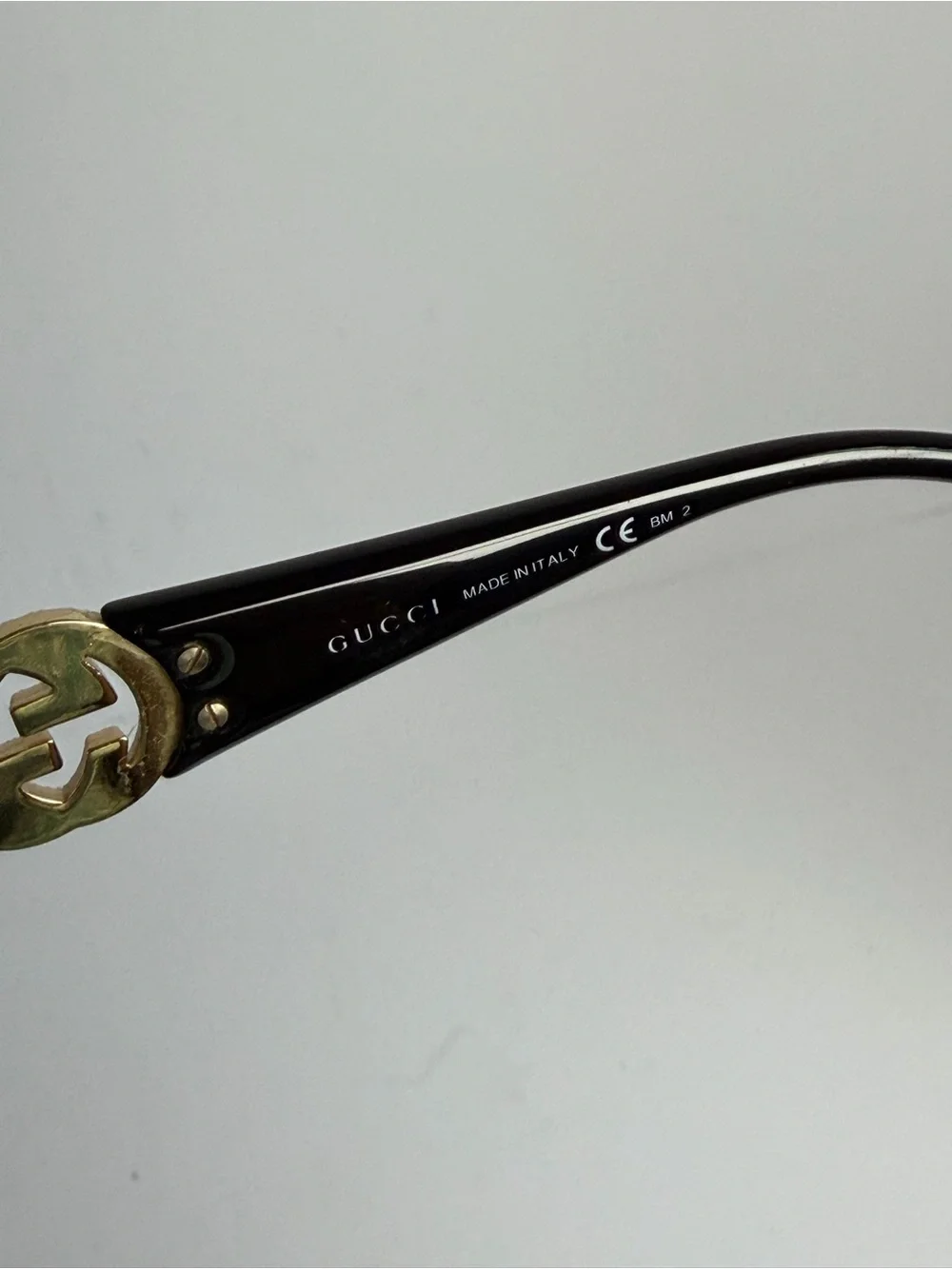 Gucci GG3578/S Black Gold Crystal GG Logo Oversized Sunglasses Italy